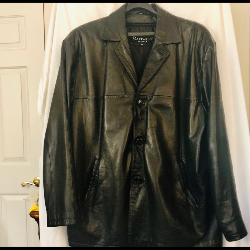 Raffaelo Leather Jacket XXL 3 Button Blazer Style